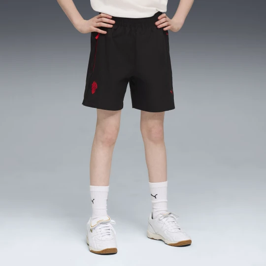 Zdjęcie produktu Młodzieżowe szorty z tkaniny AC Milan PUMATECH o luźnym kroju, Odzież, Czarny