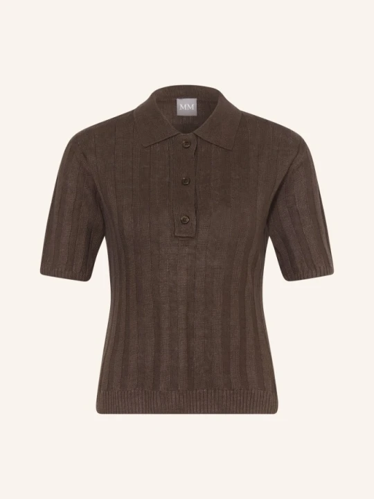 Zdjęcie produktu Mm By Max Mara Dzianinowa Koszulka Polo Rivetto braun CIEMNOBRĄZOWY