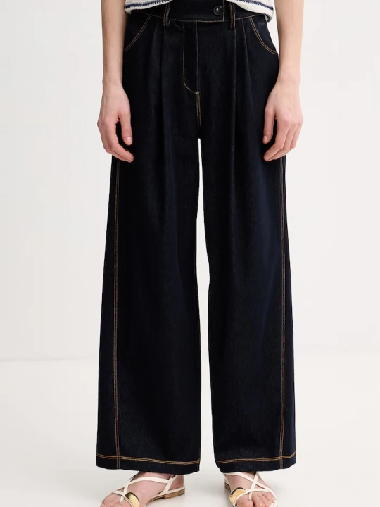 Zdjęcie produktu MM by Max Mara jeansy straight damskie SARTA granatowy