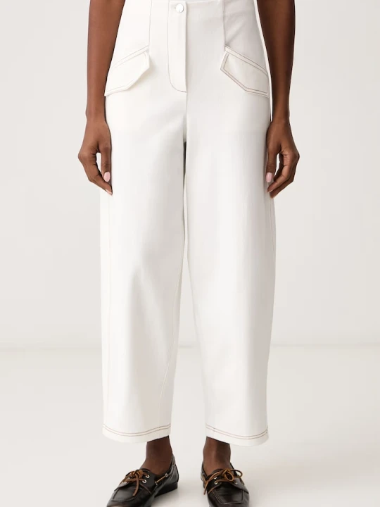 Zdjęcie produktu MM by Max Mara jeansy tapered damskie MMLZUPPA beżowy