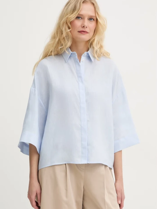 Zdjęcie produktu MM by Max Mara koszula damska lniana RITO niebieski