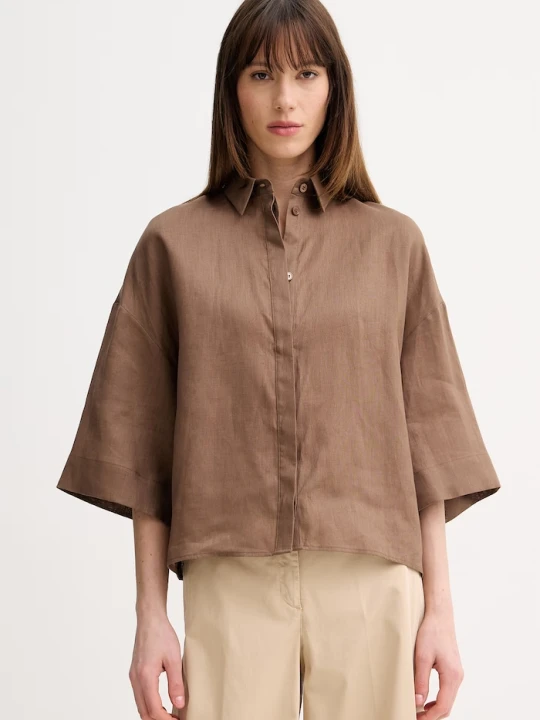 Zdjęcie produktu MM by Max Mara koszula damska lniana RITO brązowy