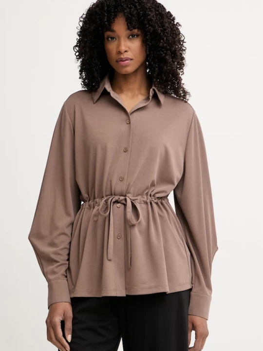 Zdjęcie produktu MM by Max Mara koszula damska z modalem PASSO brązowy