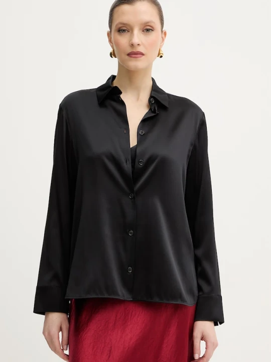 Zdjęcie produktu MM by Max Mara koszula z dodatkiem jedwabiu QUARTO czarny