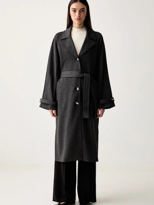 Zdjęcie produktu MM by Max Mara płaszcz damski z wiskozą MMLESPOSTO czarny