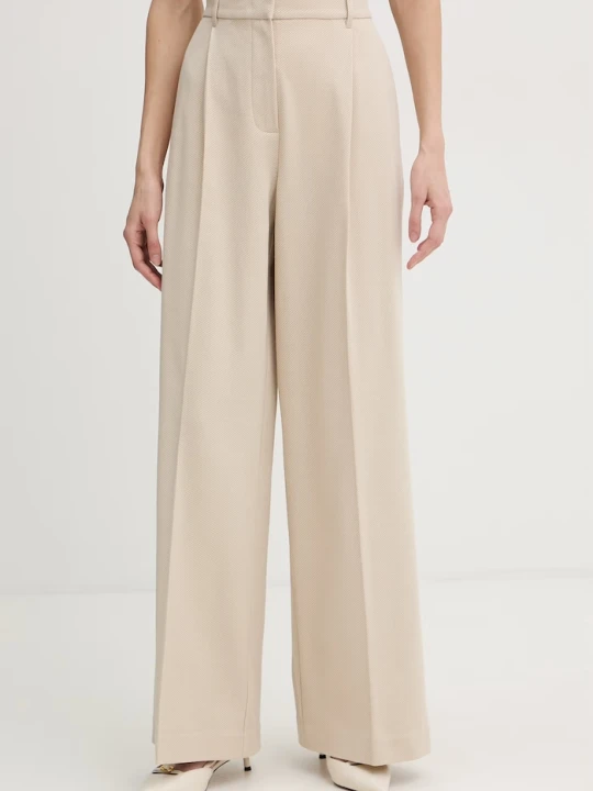 Zdjęcie produktu MM by Max Mara spodnie damskie bawełniane PANNO beżowy