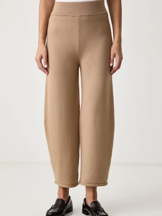 Zdjęcie produktu MM by Max Mara spodnie damskie wełniane MMLOBOLI beżowy