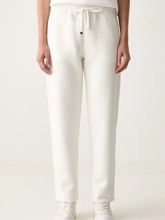 Zdjęcie produktu MM by Max Mara spodnie dresowe damskie z bawełną MMLZINNIA biały