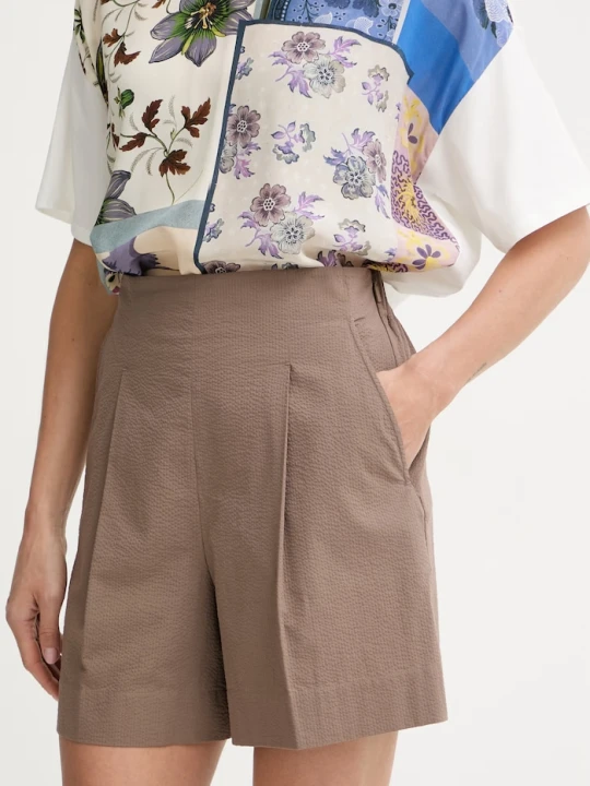 Zdjęcie produktu MM by Max Mara szorty damskie bawełniane BALTA brązowy