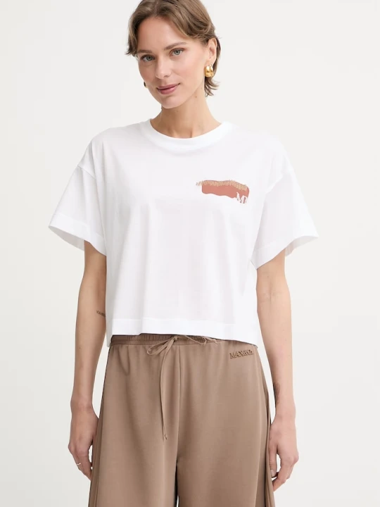 Zdjęcie produktu MM by Max Mara T-shirt damski bawełniany FUNALE biały