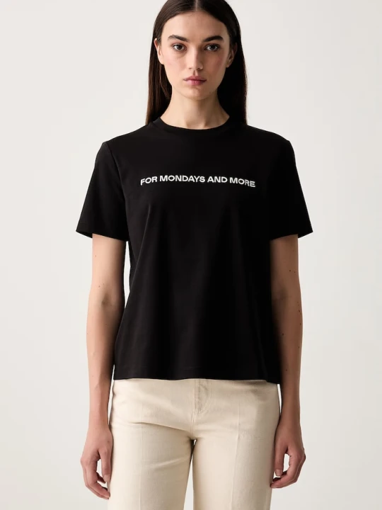 Zdjęcie produktu MM by Max Mara T-shirt damski bawełniany MMLEXPLOIT czarny