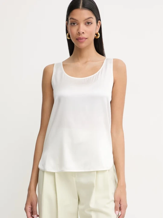 Zdjęcie produktu MM by Max Mara top damski jedwabny PAN beżowy
