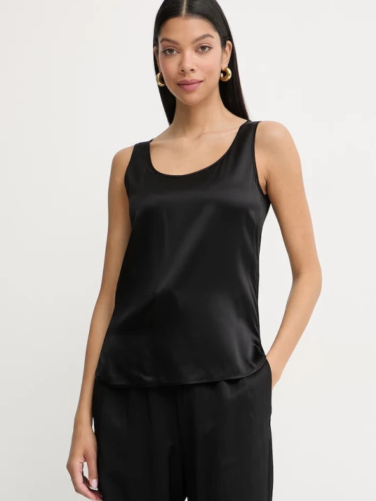 Zdjęcie produktu MM by Max Mara top damski jedwabny PAN czarny