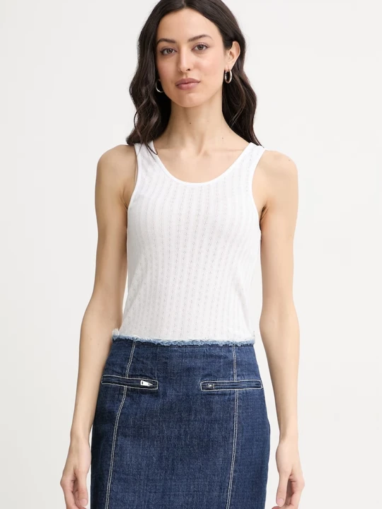Zdjęcie produktu MM by Max Mara top damski z lyocellem AFFINE biały