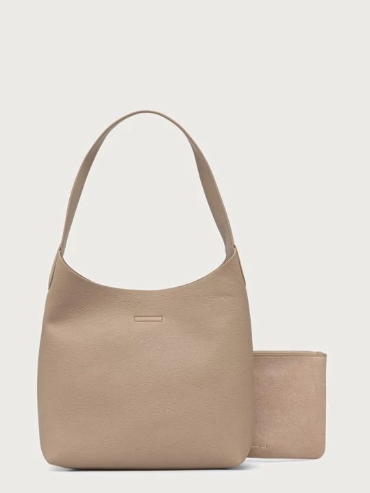 Zdjęcie produktu MM by Max Mara torebka hobo damska z imitacji skóry MMLASTRO beżowy