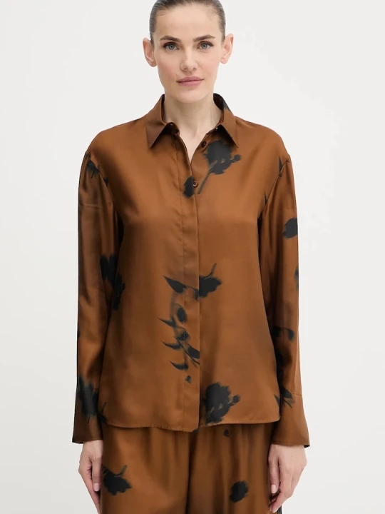 Zdjęcie produktu MM by Max Mara koszula jedwabna ERACLEA brązowy