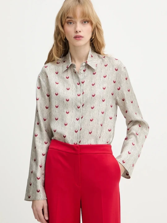 Zdjęcie produktu MM by Max Mara koszula jedwabna OSPITE beżowy