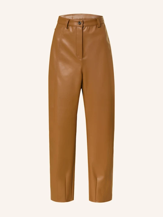 Zdjęcie produktu Mm By Max Mara Spodnie 7 / 8 Anselmo Z Imitacji Skóry braun BRĄZOWY