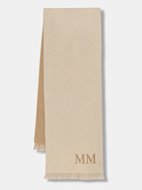 Zdjęcie produktu MM by Max Mara szalik z dodatkiem wełny CORONA beżowy