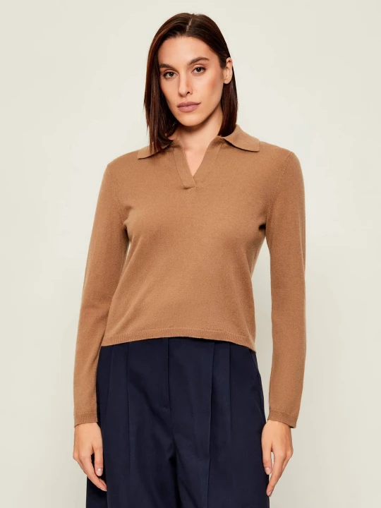 Zdjęcie produktu MM Wełniany sweter MOXA | Regular Fit | z dodatkiem kaszmiru camel