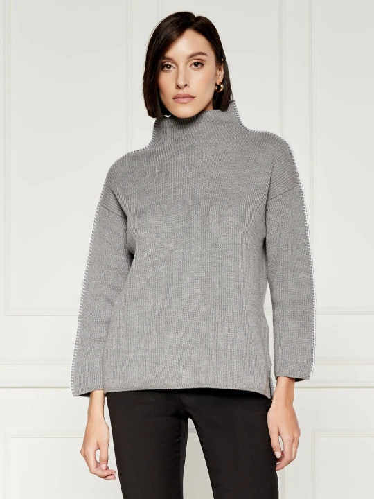 Zdjęcie produktu MM Wełniany sweter | Oversize fit szary