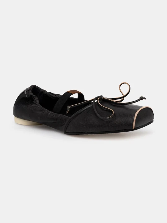 Zdjęcie produktu MM6 Maison Margiela baleriny skórzane czarny