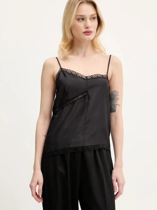 Zdjęcie produktu MM6 Maison Margiela bluzka jedwabna czarny