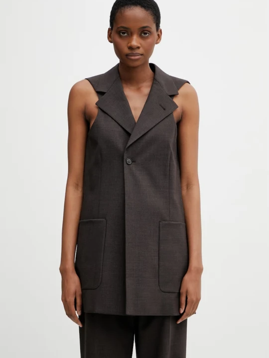 Zdjęcie produktu MM6 Maison Margiela kamizelka jednorzędowa damska z wełną