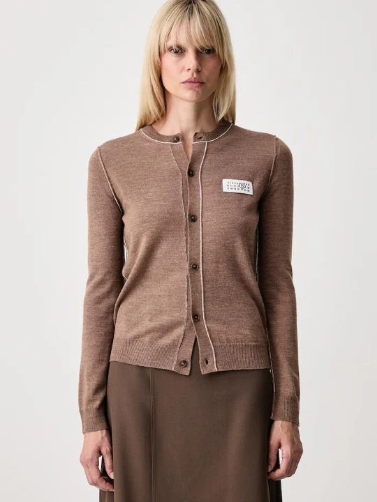 Zdjęcie produktu MM6 Maison Margiela kardigan damski z wełną brązowy