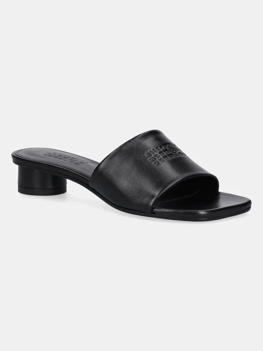 Zdjęcie produktu MM6 Maison Margiela klapki skórzane czarny