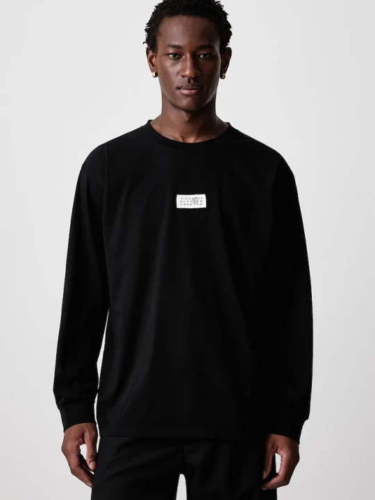Zdjęcie produktu MM6 Maison Margiela longsleeve męski bawełniany czarny