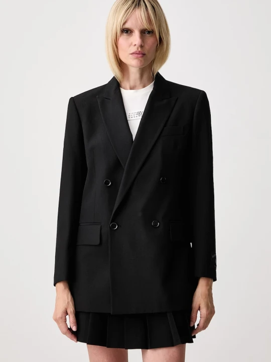 Zdjęcie produktu MM6 Maison Margiela marynarka dwurzędowa z dodatkiem wełny damska