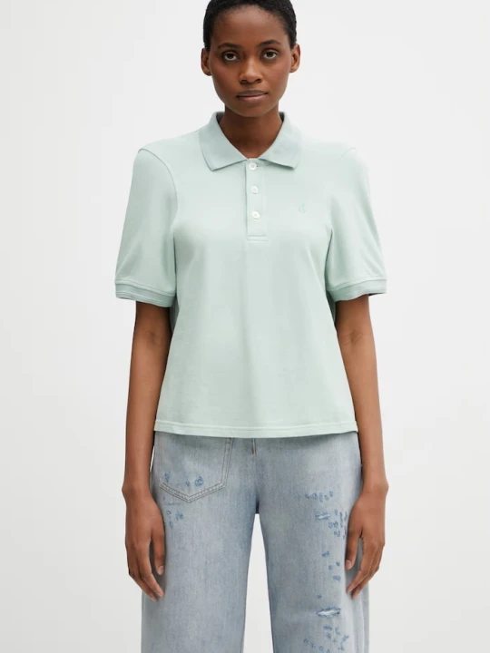 Zdjęcie produktu MM6 Maison Margiela polo damskie bawełniane zielony