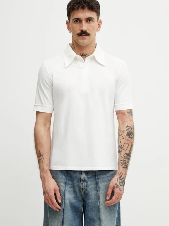 Zdjęcie produktu MM6 Maison Margiela polo męskie bawełniane biały