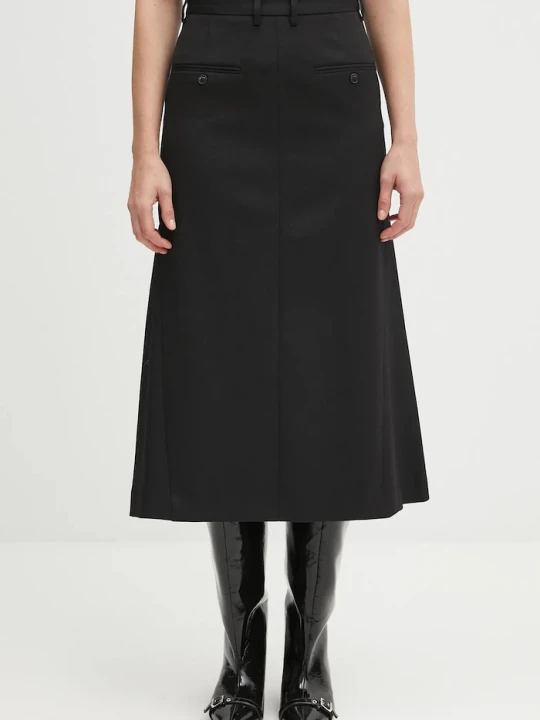 Zdjęcie produktu MM6 Maison Margiela spódnica z wełną czarny