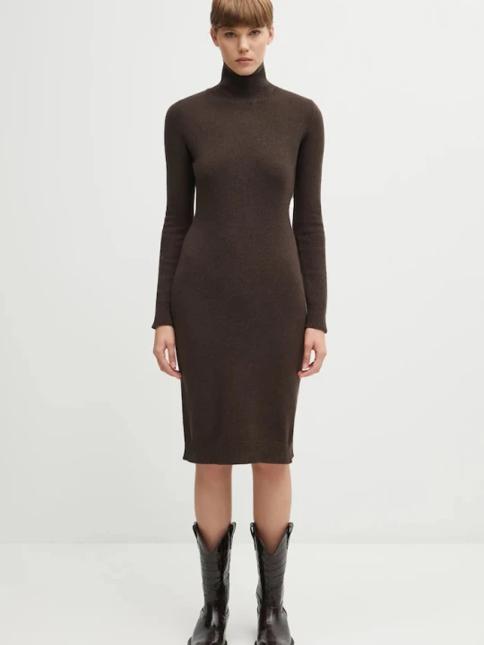 Zdjęcie produktu MM6 Maison Margiela sukienka z dodatkiem wełny brązowy