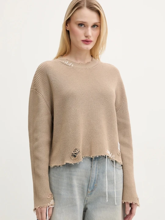 Zdjęcie produktu MM6 Maison Margiela sweter bawełniany beżowy