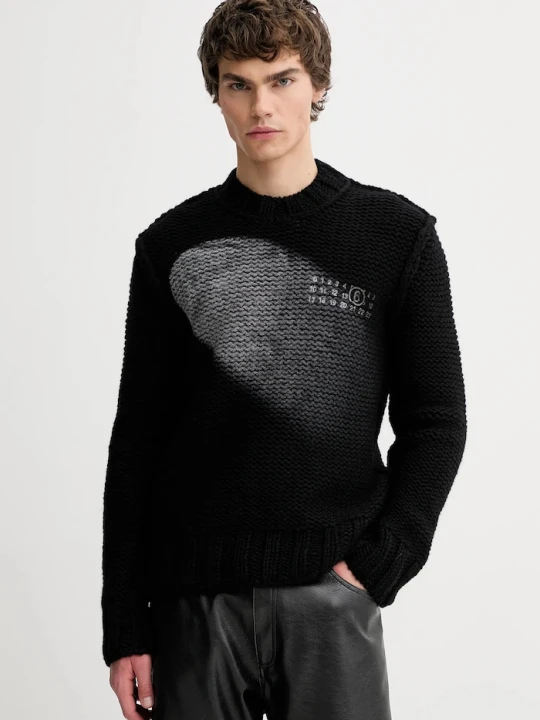 Zdjęcie produktu MM6 Maison Margiela sweter wełniany czarny