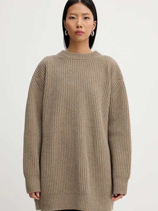 Zdjęcie produktu MM6 Maison Margiela sweter z dodatkiem wełny beżowy