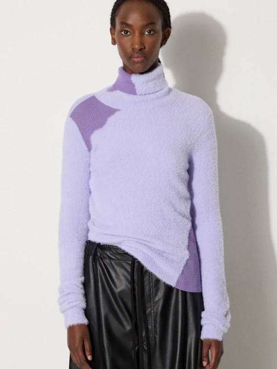 Zdjęcie produktu MM6 Maison Margiela sweter z domieszką wełny fioletowy