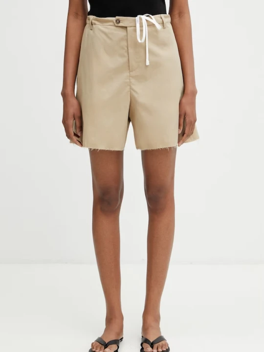 Zdjęcie produktu MM6 Maison Margiela szorty damskie z bawełną beżowy