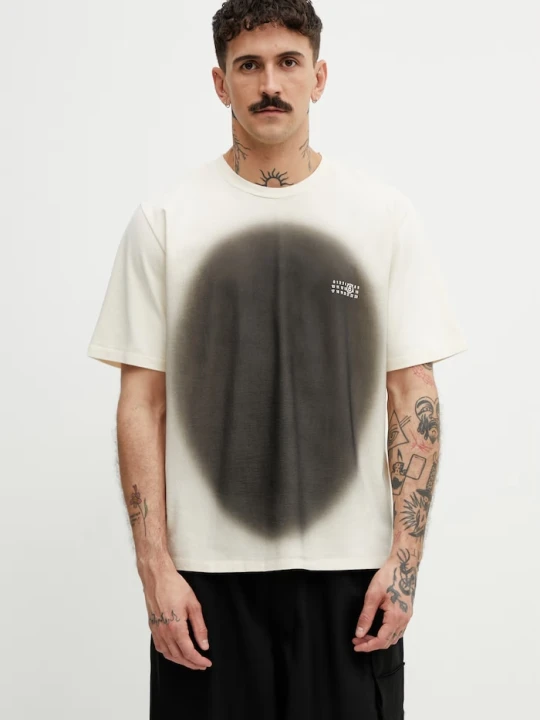 Zdjęcie produktu MM6 Maison Margiela T-shirt męski bawełniany beżowy