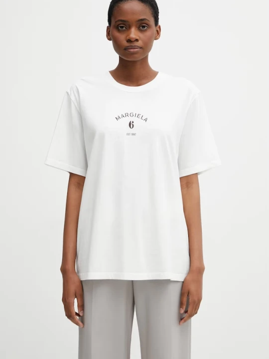 Zdjęcie produktu MM6 Maison Margiela T-shirt męski bawełniany biały