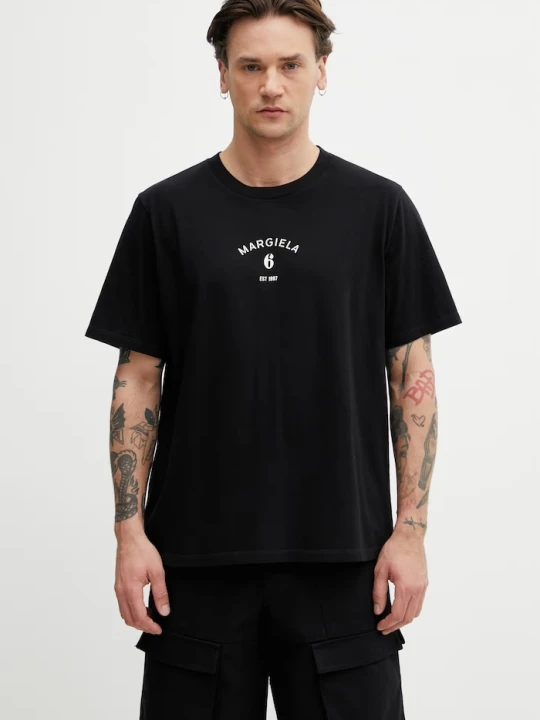 Zdjęcie produktu MM6 Maison Margiela T-shirt męski bawełniany czarny