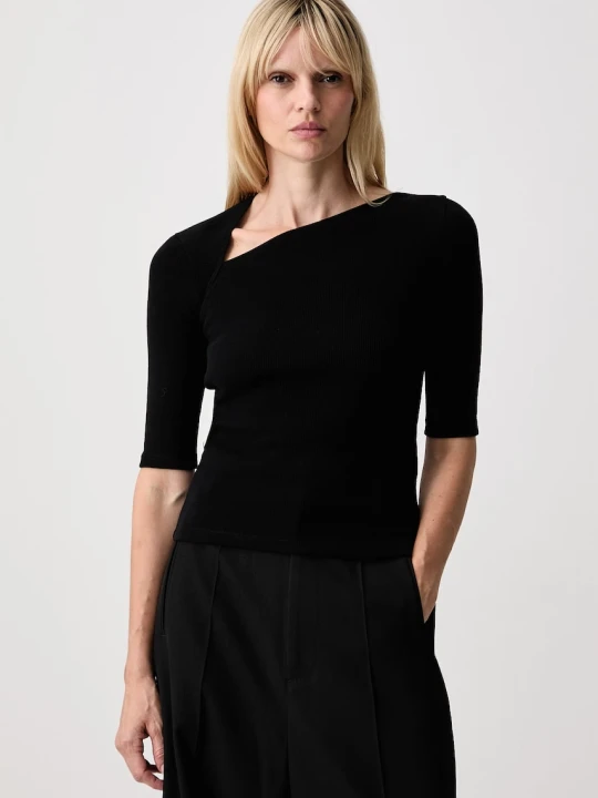 Zdjęcie produktu MM6 Maison Margiela T-shirt z dodatkiem wełny damski