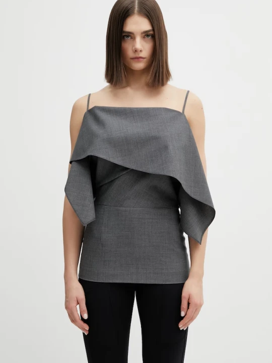 Zdjęcie produktu MM6 Maison Margiela top z dodatkiem wełny szary