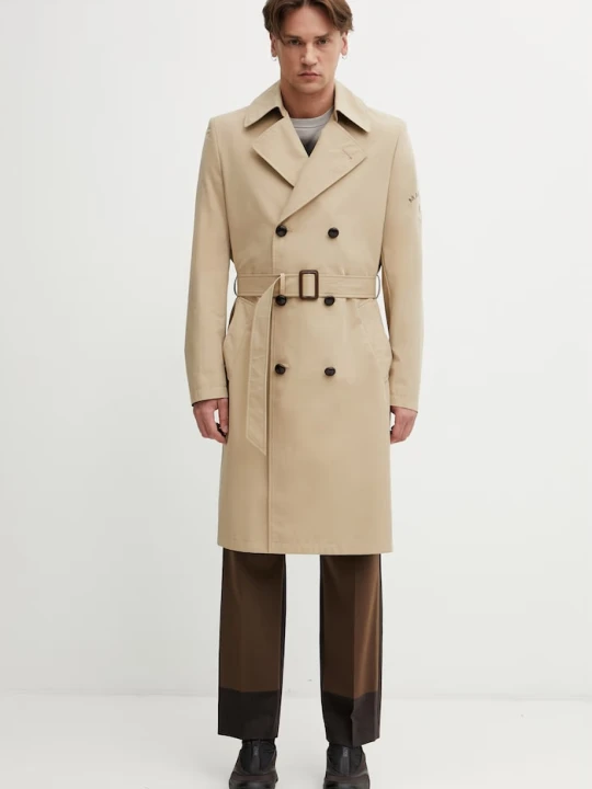 Zdjęcie produktu MM6 Maison Margiela trencz męski z bawełną beżowy