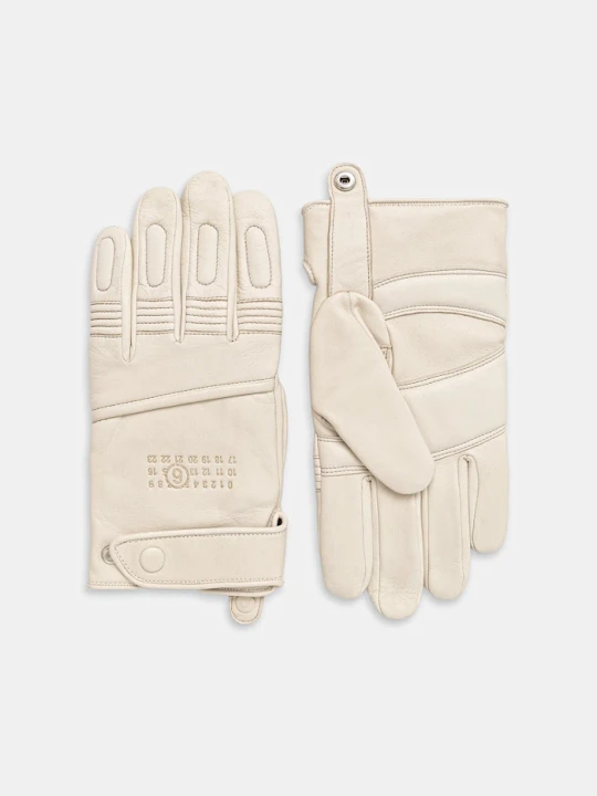 Zdjęcie produktu MM6 Maison Margiela x Agnelle rękawiczki skórzane beżowy
