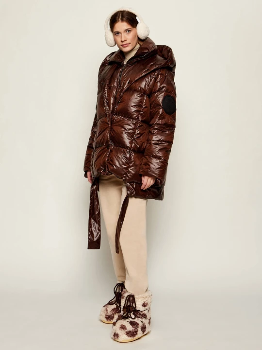 Zdjęcie produktu MMC Puchowa kurtka OLORO | Oversize fit brązowy
