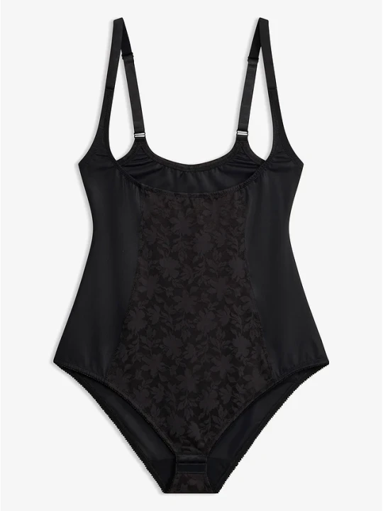 Zdjęcie produktu Mocno modelujące body z koronką BonPrix czarny